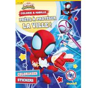 Colorie & Habille - Prêts à protéger la ville ! - Livre de coloriage 5 ans - Livre de coloriage avec autocollants - Livre de coloriage Spidey - Autocollants Spidey - Livre de coloriage Marvel