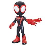 Marvel Spidey et Ses Amis Extraordinaires - Figurine Géante Miles Morales Spider-Man 22,5 cm - Jouet Super-Héros Préscolaire - Tête et Bras Articulés - Accessoire Toile