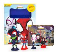 Marvel Spidey et Ses Amis Extraordinaires Lecture et aventures - Livres d'activités pour enfants, livre illustré de 12 pages, 4 figurines