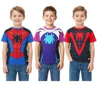 Marvel Spidey et Ses Amis T-Shirt Garcon Lot de 3, Enfant 3 Ans à 8 Ans, Ras du Cou et Comfort T Shirt, Cadeau Enfant (7-8 Ans, Multi Spidey)