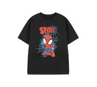 Marvel Spidey et Ses Incroyables Amis Black Boys T-Shirt | T-Shirt Graphique à Manches Courtes Spidey Webs pour Enfants | Vêtements de Dessin animé de Super-héros Spider-Man