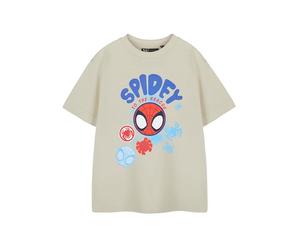 Marvel Spidey et Ses Incroyables Amis Boys Beige Graphic Tee | T-Shirt à Manches Courtes Spiderman 'Spidey à la rescousse' | Vêtements de Super-héros de Dessin animé pour Enfants