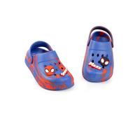 Marvel Spidey et Ses Incroyables Amis Sabots pour Enfants en Bleu et Rouge | Chaussures de Plage d'été décontractées | Conception de Toile d'araignée avec Spidey & Miles