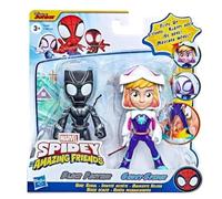 Marvel Spidey & His Amazing Friends Action Figures Superheroes + Villains (Choose Figure) (Black Panther & Ghost Spider 2 Pack (4 inch))