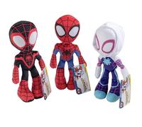 Marvel Spidey & His Amazing Friends Lot de 3 figurines en peluche de 20,3 cm - Spider-Man, Miles Morales, Gwen Stacy Ghost - Figurines d'animaux en peluche sous licence officielle - Cadeau
