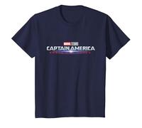 Marvel Studios Captain America: Brave New World Movie Logo T-Shirt, Enfant, Bleu Marine, 2 Ans
