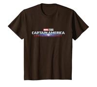 Marvel Studios Captain America: Brave New World Movie Logo T-Shirt, Enfant, Marron, 2 Ans