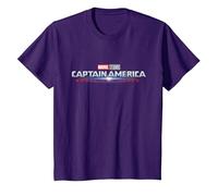 Marvel Studios Captain America: Brave New World Movie Logo T-Shirt, Enfant, Violet, 3 Ans