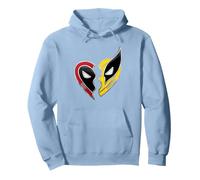 Marvel Studios Deadpool & Wolverine Best Friends Heart Charm Sweat à Capuche, Unisexe pour Adultes, Bleu poudré, M