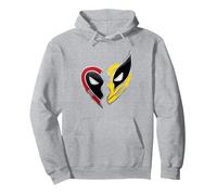 Marvel Studios Deadpool & Wolverine Best Friends Heart Charm Sweat à Capuche, Unisexe pour Adultes, Gris Chiné, M