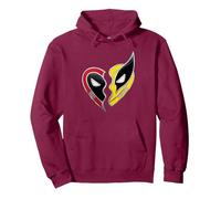 Marvel Studios Deadpool & Wolverine Best Friends Heart Charm Sweat à Capuche, Unisexe pour Adultes, Marron, S