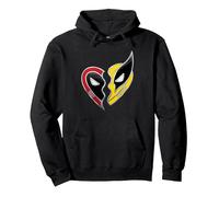 Marvel Studios Deadpool & Wolverine Best Friends Heart Charm Sweat à Capuche, Unisexe pour Adultes, Noir, M