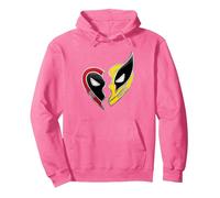 Marvel Studios Deadpool & Wolverine Best Friends Heart Charm Sweat à Capuche, Unisexe pour Adultes, Rose Vif, S