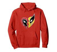 Marvel Studios Deadpool & Wolverine Best Friends Heart Charm Sweat à Capuche, Unisexe pour Adultes, Rouge, L