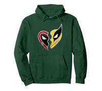 Marvel Studios Deadpool & Wolverine Best Friends Heart Charm Sweat à Capuche, Unisexe pour Adultes, Vert Forêt, XL