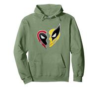 Marvel Studios Deadpool & Wolverine Best Friends Heart Charm Sweat à Capuche, Unisexe pour Adultes, Vert Sauge, L