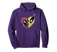 Marvel Studios Deadpool & Wolverine Best Friends Heart Charm Sweat à Capuche, Unisexe pour Adultes, Violet, M