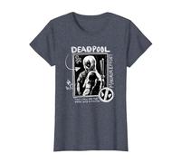 Marvel Studios Deadpool & Wolverine Maximum Effort Chalk Art T-Shirt, Femme, Bleu Chiné, XS