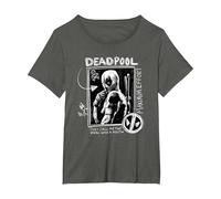 Marvel Studios Deadpool & Wolverine Maximum Effort Chalk Art T-Shirt, Femme Grandes Tailles, Asphalte, 1X