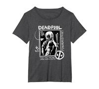 Marvel Studios Deadpool & Wolverine Maximum Effort Chalk Art T-Shirt, Femme Grandes Tailles, Chiné Foncé, 3X
