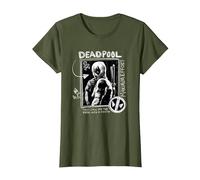 Marvel Studios Deadpool & Wolverine Maximum Effort Chalk Art T-Shirt, Femme, Olive, 3XL