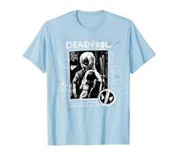 Marvel Studios Deadpool & Wolverine Maximum Effort Chalk Art T-Shirt, Homme, Bleu Céleste, M