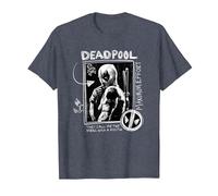 Marvel Studios Deadpool & Wolverine Maximum Effort Chalk Art T-Shirt, Homme, Bleu Chiné, S