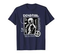 Marvel Studios Deadpool & Wolverine Maximum Effort Chalk Art T-Shirt, Homme, Bleu Marine, M