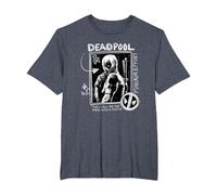 Marvel Studios Deadpool & Wolverine Maximum Effort Chalk Art T-Shirt, Homme Grandes Tailles, Bleu Chiné, 3X Tall