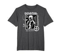 Marvel Studios Deadpool & Wolverine Maximum Effort Chalk Art T-Shirt, Homme Grandes Tailles, Chiné Foncé, 4X Tall