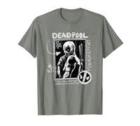 Marvel Studios Deadpool & Wolverine Maximum Effort Chalk Art T-Shirt, Homme, Vert Kaki chiné, 3XL