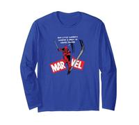 Marvel Studios Deadpool & Wolverine MCU Marvel Logo Slice Manche Longue, Unisexe pour Adultes, Bleu Royal, M