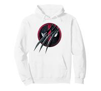 Marvel Studios Deadpool & Wolverine Slashed Icon with Claws Sweat à Capuche, Unisexe pour Adultes, Blanc, XL
