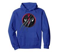 Marvel Studios Deadpool & Wolverine Slashed Icon with Claws Sweat à Capuche, Unisexe pour Adultes, Bleu Royal, L