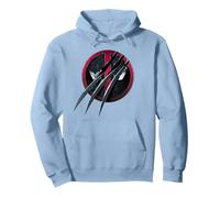 Marvel Studios Deadpool & Wolverine Slashed Icon with Claws Sweat à Capuche, Unisexe pour Adultes, Bleu poudré, XL