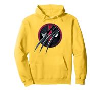 Marvel Studios Deadpool & Wolverine Slashed Icon with Claws Sweat à Capuche, Unisexe pour Adultes, Citron, S