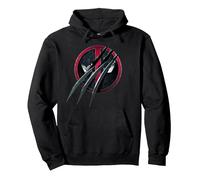 Marvel Studios Deadpool & Wolverine Slashed Icon with Claws Sweat à Capuche, Unisexe pour Adultes, Noir, M