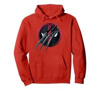 Marvel Studios Deadpool & Wolverine Slashed Icon with Claws Sweat à Capuche, Unisexe pour Adultes, Rouge, XL