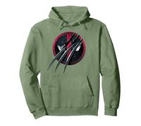 Marvel Studios Deadpool & Wolverine Slashed Icon with Claws Sweat à Capuche, Unisexe pour Adultes, Vert Sauge, M