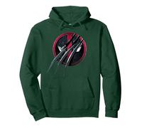 Marvel Studios Deadpool & Wolverine Slashed Icon with Claws Sweat à Capuche, Unisexe pour Adultes, Vert Forêt, S