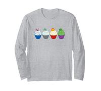 Marvel Super Heroes Avengers Birthday Party Cupcakes Lineup Manche Longue, Unisexe pour Adultes, Gris Chiné, XXL