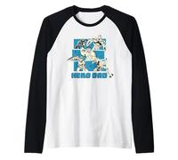 Marvel Super Heroes Avengers Hero Dad Father's Day Retro Manche Raglan