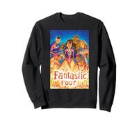 Marvel Super Heroes Fantastic Four Painted Comic Art & Logo Sweatshirt
