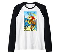 Marvel Super Heroes Fantastic Four Retro Vintage Comic Cover Manche Raglan