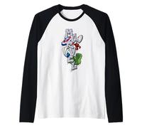 Marvel Super Heroes Graffiti Tag Paint Splatter Tower Logo Manche Raglan