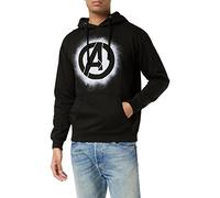 Marvel Sweat à Capuche Avengers Stencil Logo pour Homme, Noir (Noir Noir), M UK