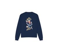 Marvel Sweat à Capuche CPT. America Distress Logo, Bleu Marine/Rouge, 9-10 Jahre (136/140 cm-XL)