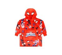 Marvel Sweat à capuche en polaire de luxe entièrement doublé pour garçons Spidey And His Amazing Friends, couverture polaire Spiderman surdimensionnée pour enfants, Rouge, 5-8 ans