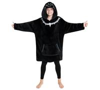 Marvel Sweat à Capuche Enfant - Pull Plaid Oversize en Polaire - Avengers (Black Panther)