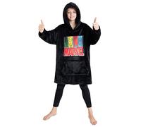 Marvel Sweat à Capuche Enfant - Pull Plaid Oversize en Polaire - Avengers (Noir)